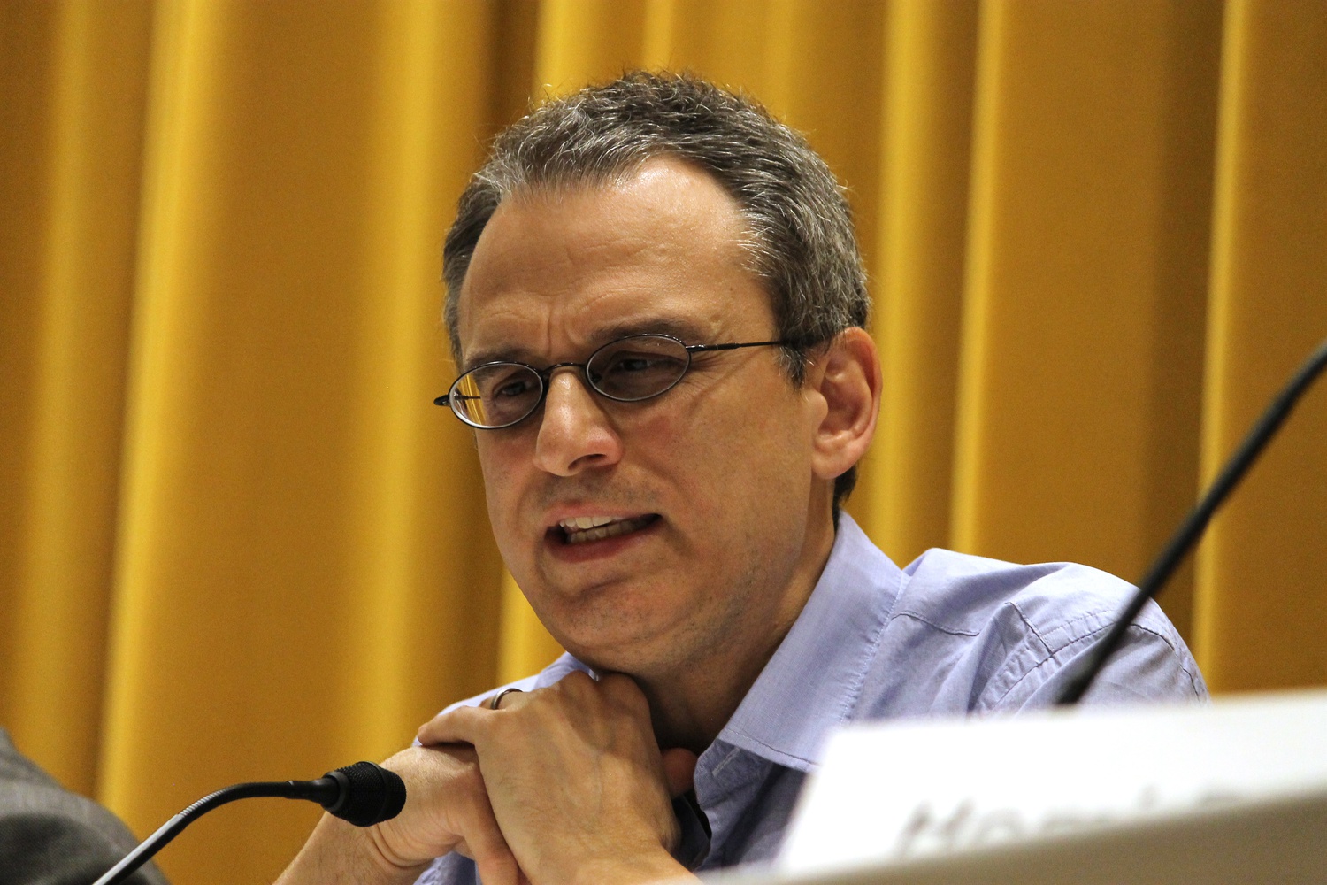 William Deresiewicz, writer of New Republic article, "Don't Send Your Kid to the Ivy League," speaks about his new book, Excellent Sheep: The Miseducation of the American Elite and the Way to a Meaningful Life, in Paine Hall on Monday evening.