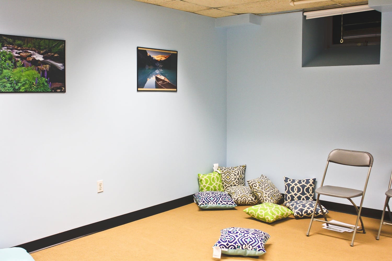 Give meditation a try in the Serenity Room, located in Grays Basement.