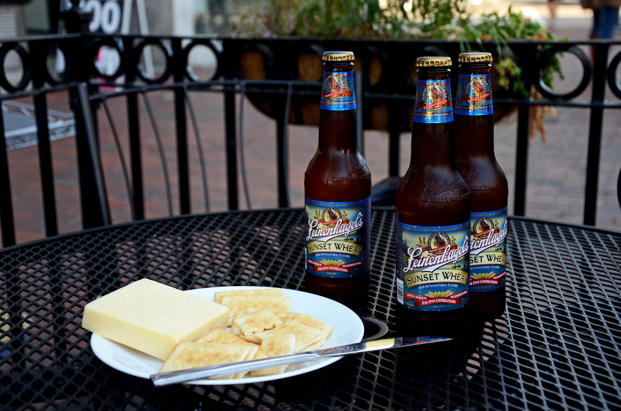 Leinenkugel beer, brewed in Chippewa Falls, Wisconsin, and cheddar cheese-- favorites of the Wisconsin club president Fernando R. Espino '15.  