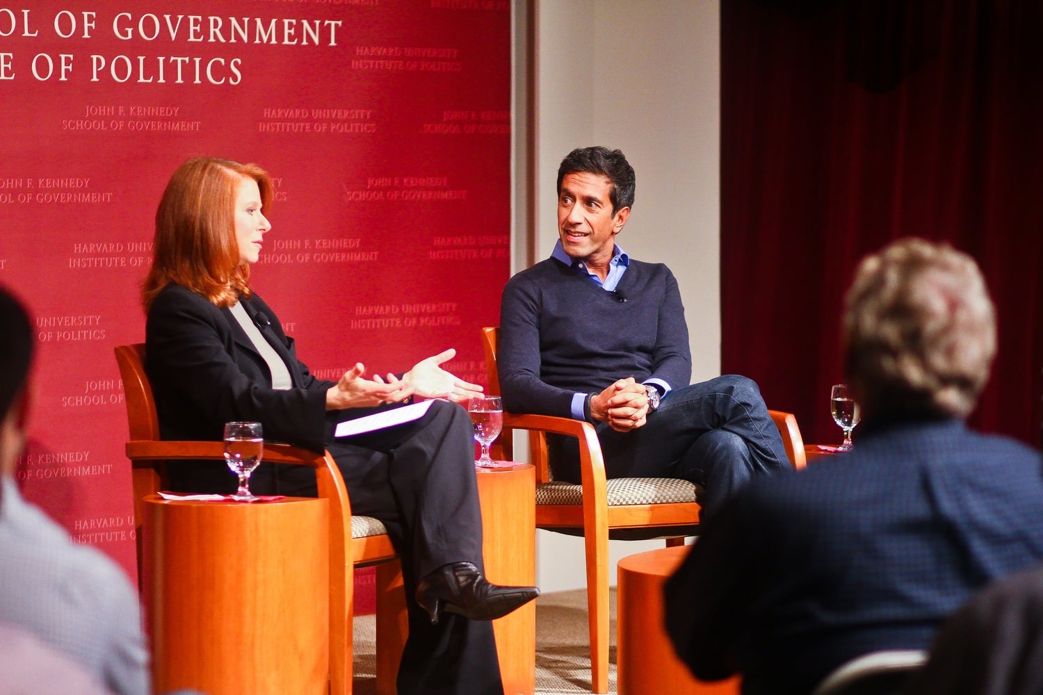 Dr. Sanjay Gupta, Chief Medical Correspondent at CNN, spoke about the potential of medical marijuana during an Institute of Politics forum event on Wednesday evening. The conversation was moderated by Dr. Staci Gruber, an Associate Professor of Psychiatry at Harvard Medical School.