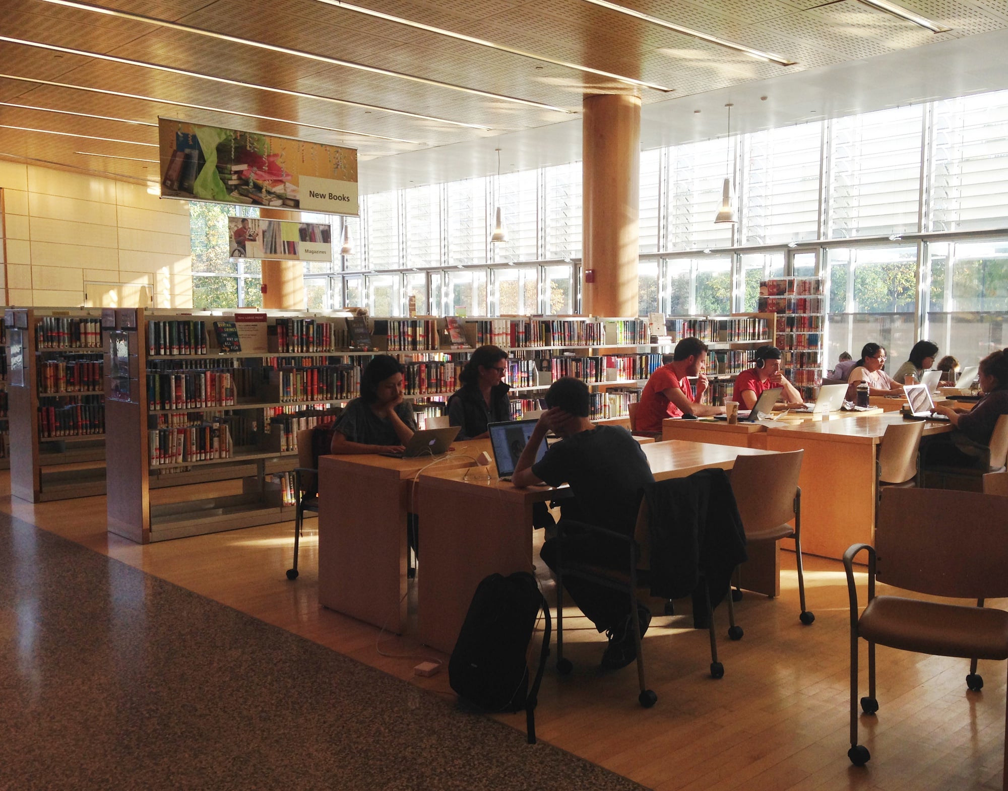 The Cambridge Public Library boasts seven community meeting spaces and seating for over 200 people.