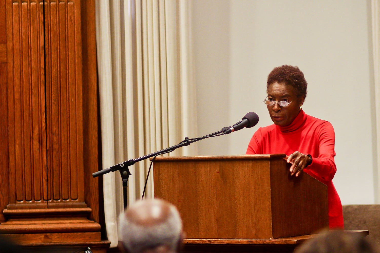 Vanderbilt professor Hortense Spillers speaks in the Barker Center on Tuesday afternoon about revolutionary women in history as part of the W.E.B. Du Bois Lecture Series sponsored by the Hutchins Center for African and African American Research.