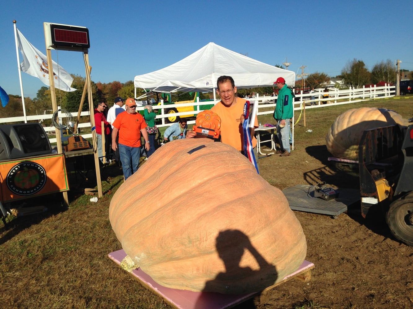 Professor Charles Lieber with his winning pumpkin.