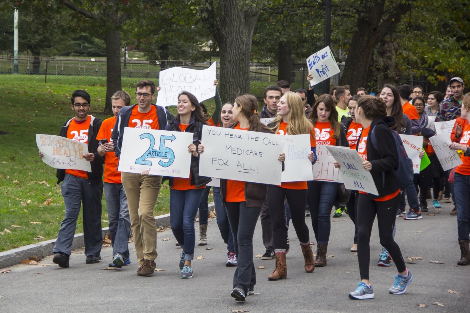 Protesters from eleven universities and four organizations gather in Boston Commons to advocate for single-payer healthcare in Massachusetts ahead of the midterm elections. Ture Turnbull, the Executive Director for Mass-care was one of the main organizers of the event.