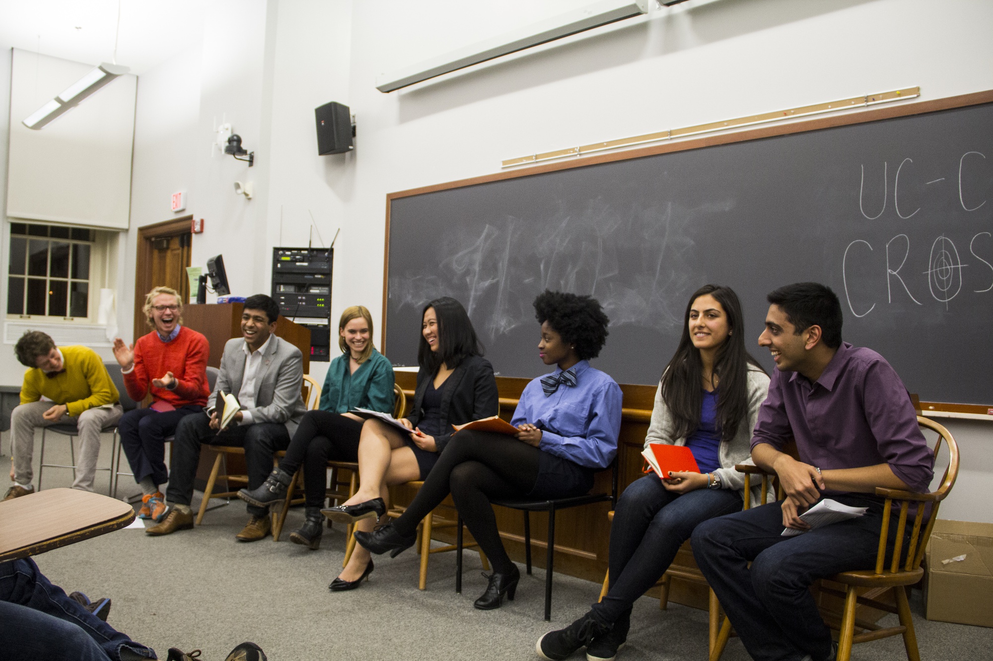 The four UC presidential tickets debated and answered questions on the platforms, past accomplishments, and plans for the Council if elected on Saturday night. The crossfire debate was co-organized by the Undergraduate Council and the Harvard Crimson.