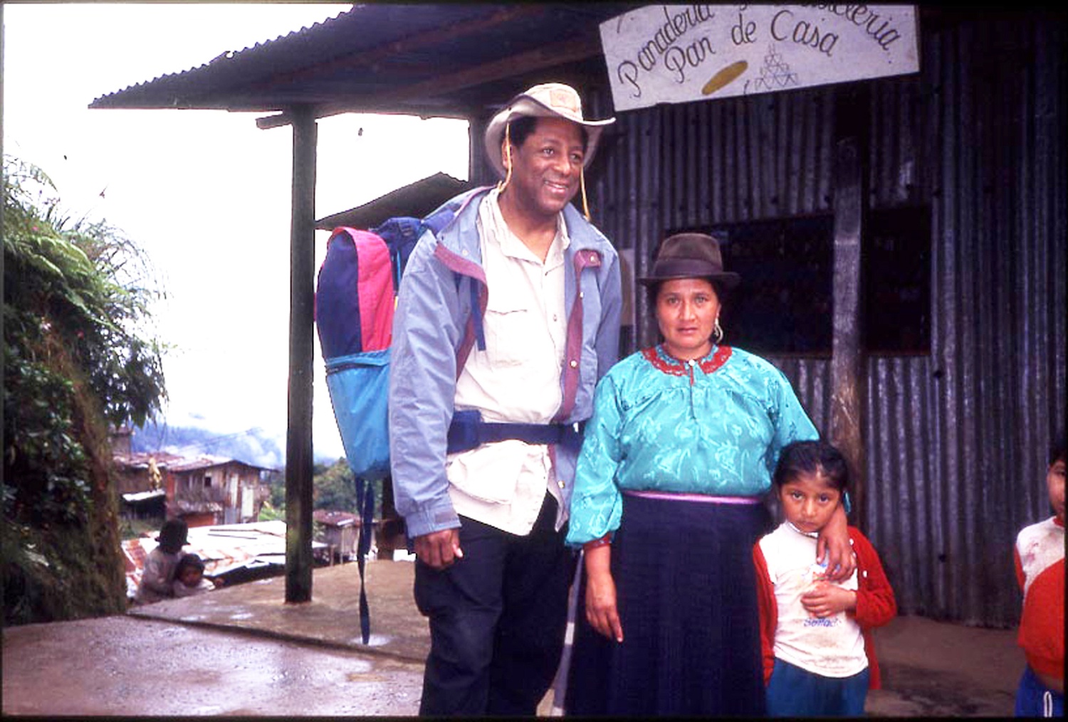 S. Allen Counter, current director of The Harvard Foundation stands with members of an indigenous Ecuadorean community. Counter surveyed levels of lead found in the blood of community members and found that lead in breast milk was being transmitted to children.
