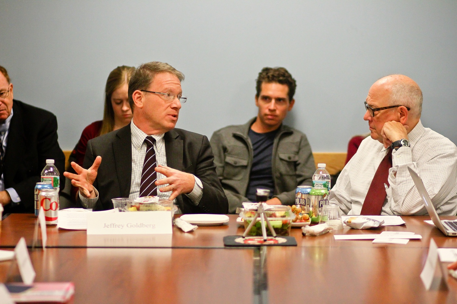 Jeffrey Goldberg, the national correspondent for the Atlantic, speaks about his coverage of the Middle East at the Harvard Kennedy School on Tuesday afternoon.
