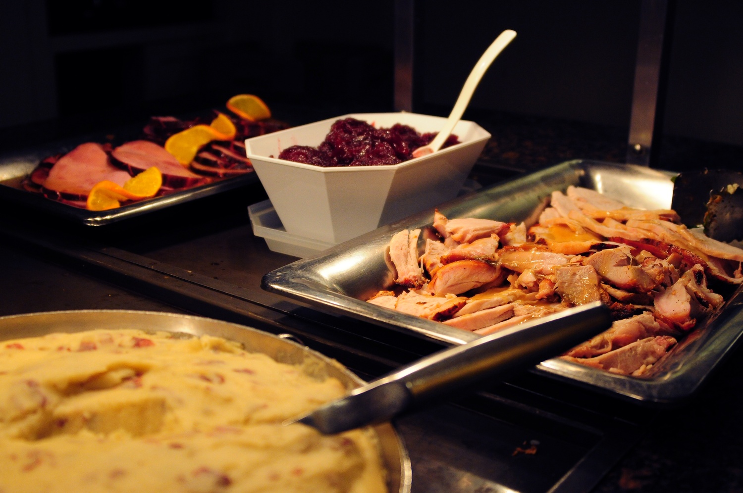 Thanksgiving dinner is served Thursday night in Kirkland House. 