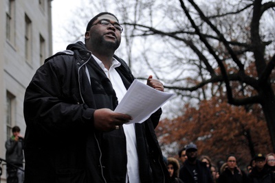Cover image for Protesting Ferguson Decision, Hundreds Rally in Yard