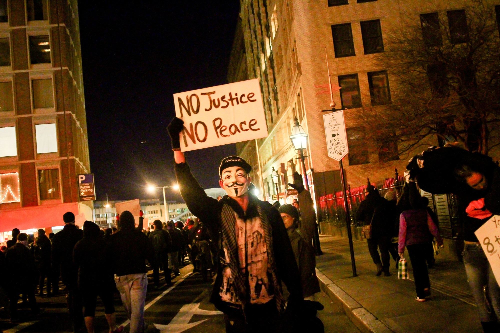 A protester at the #EnoughIsEnough Eric Garner protest on Thursday evening.