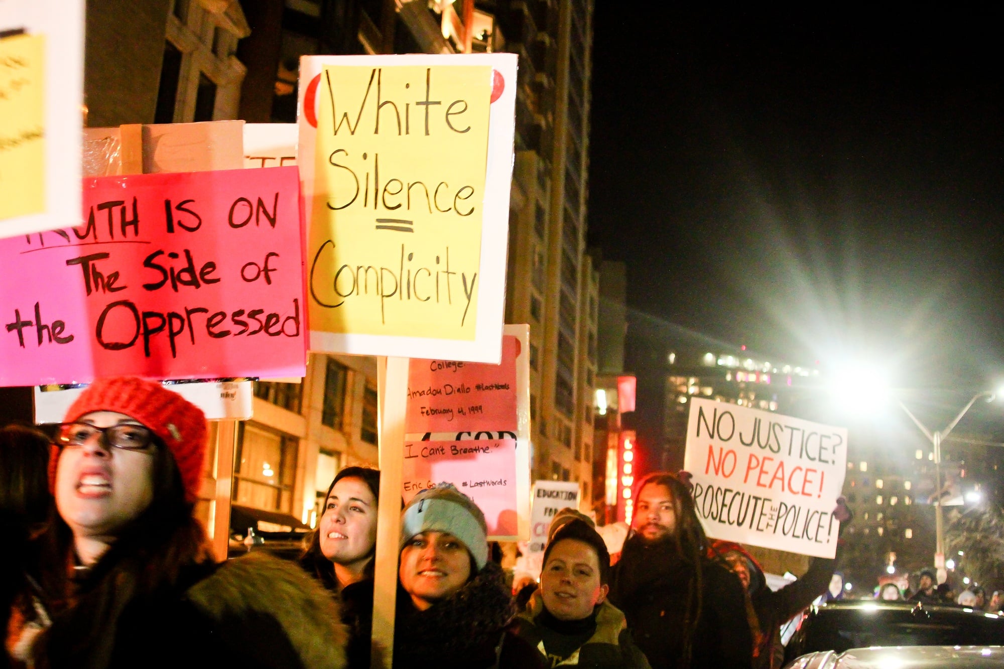 Protesters at the #EnoughIsEnough Eric Garner protest Thursday evening.