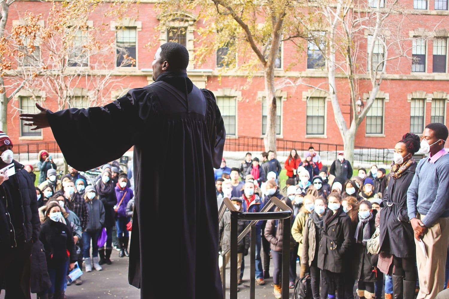 Rev. Jonathan J. Walton delivers his sermon, "Why We Can't Wait" to attendees of the die-in event on Sunday afternoon.