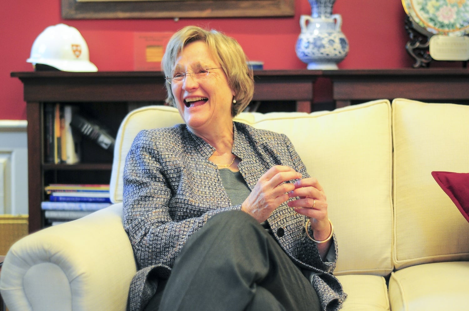 University President Drew G. Faust discussed her role in several hot-button campus issues in her final sit-down interview of 2014 with The Crimson.