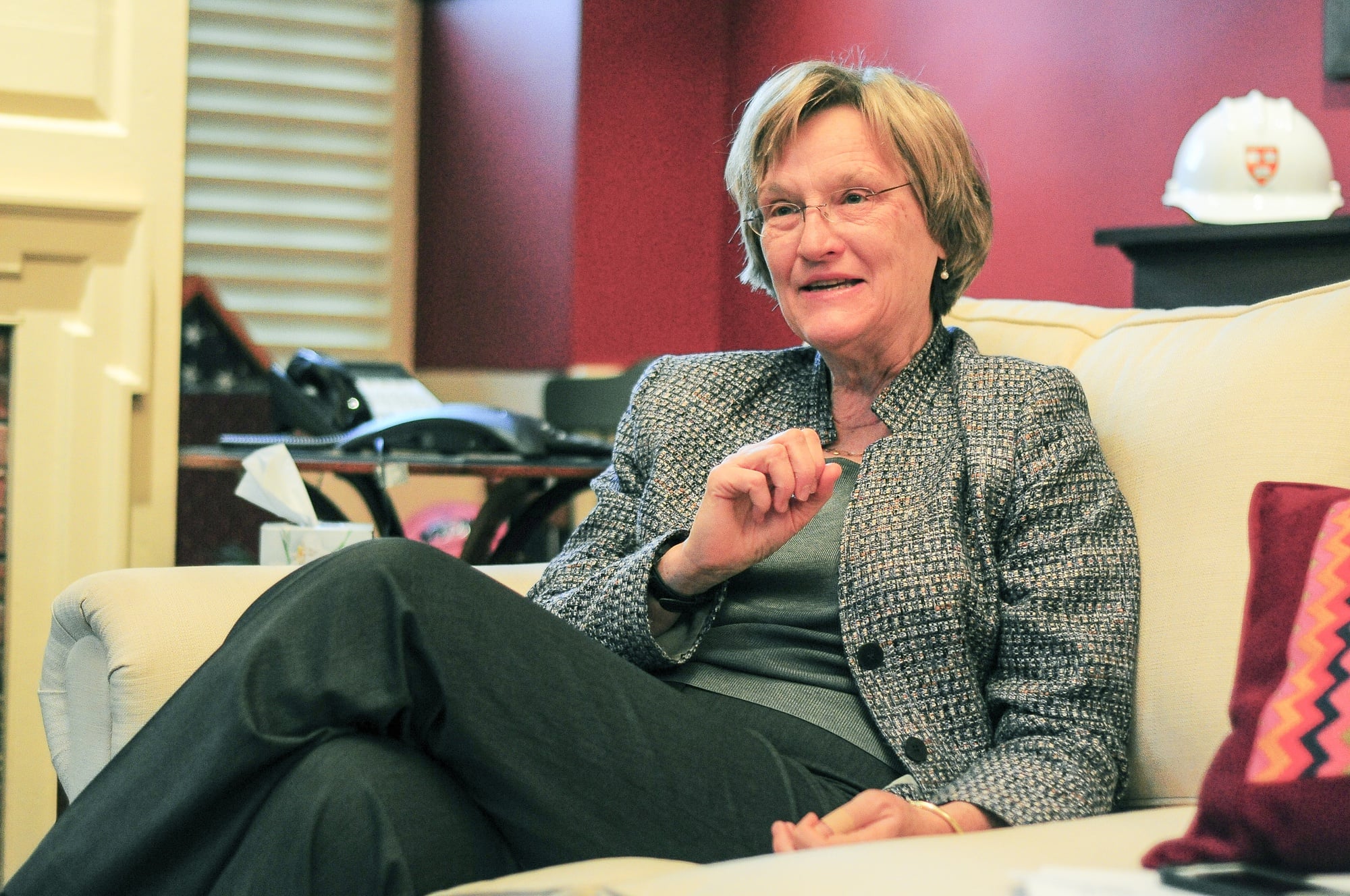 University President Drew G. Faust discussed her role in several hot-button campus issues in her final sit-down interview of 2014 with The Crimson.