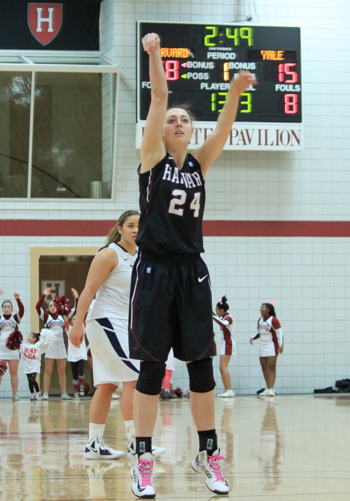 Junior AnnMarie Healy, shown in previous action, notched a team-high 20 points in the Crimson's loss to Dartmouth.