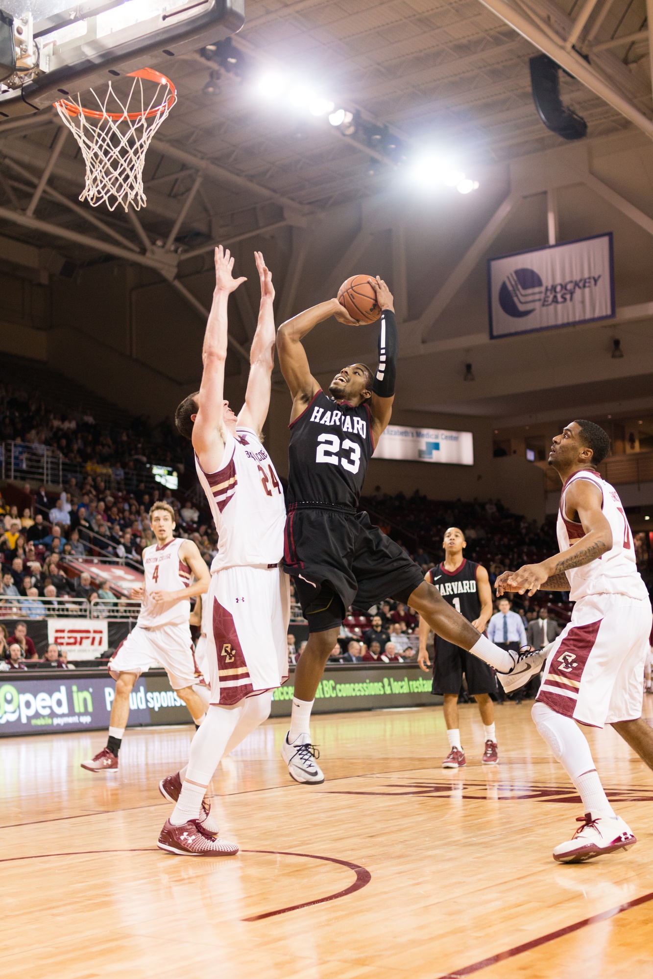 Senior wing Wesley Saunders had 15 points on just 4-of-19 shooting Wednesday night at Conte Forum.