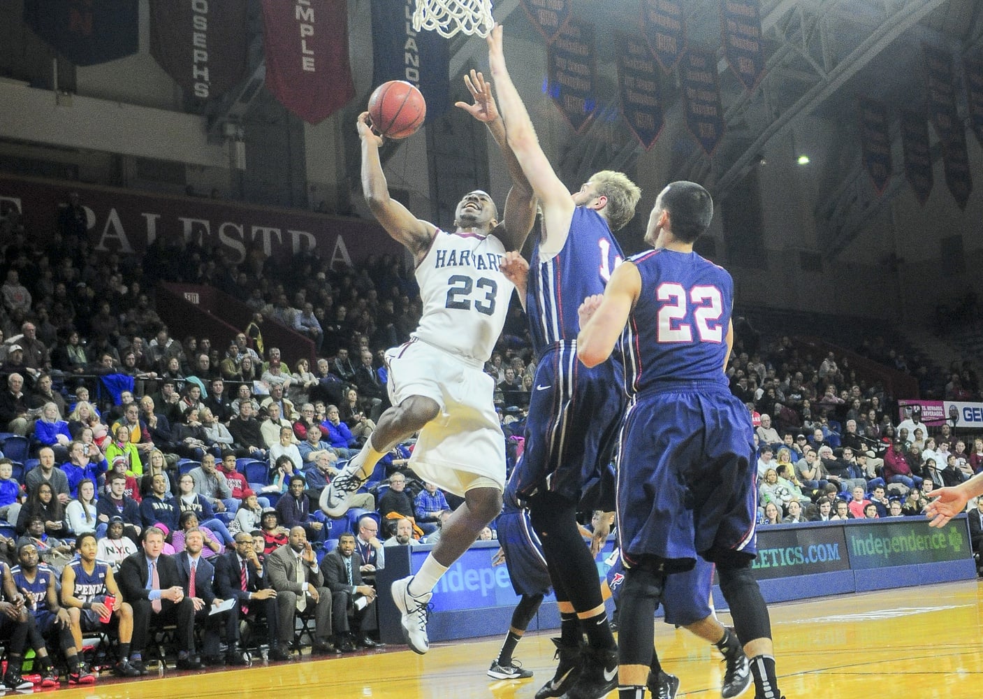 Senior wing Wesley Saunders and the Harvard men's basketball team had no problem with Penn Saturday night. Saunders finished with 11 points and six assists.