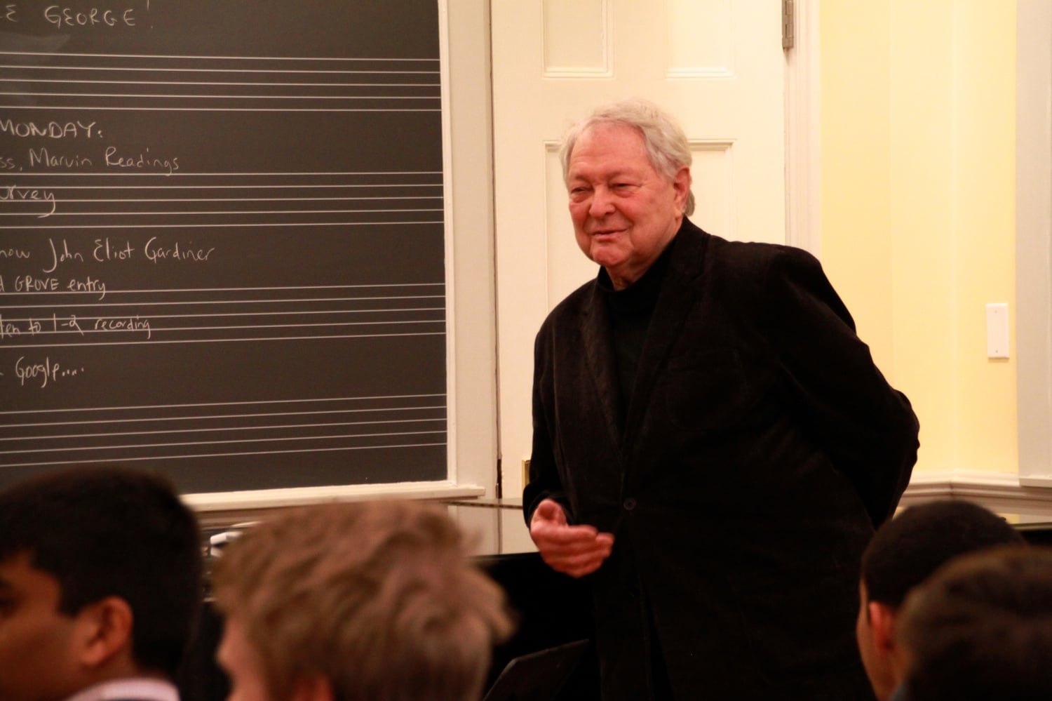 Conductor Vance George visits Harvard to impart his experience on students.