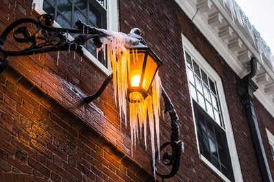 Cover image for After Winter Storms, University Removes Threat of Falling Icicles