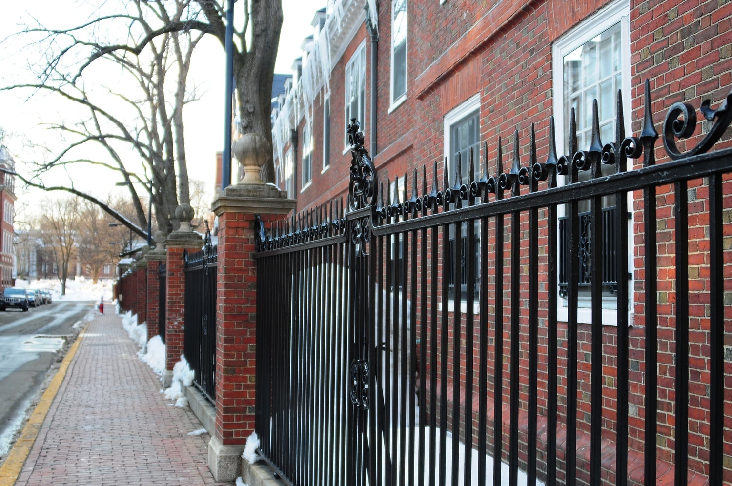With stricter regulations during River Run, Harvard students sometimes resort to hopping the fences of upperclassmen houses, such as those behind Lowell. 