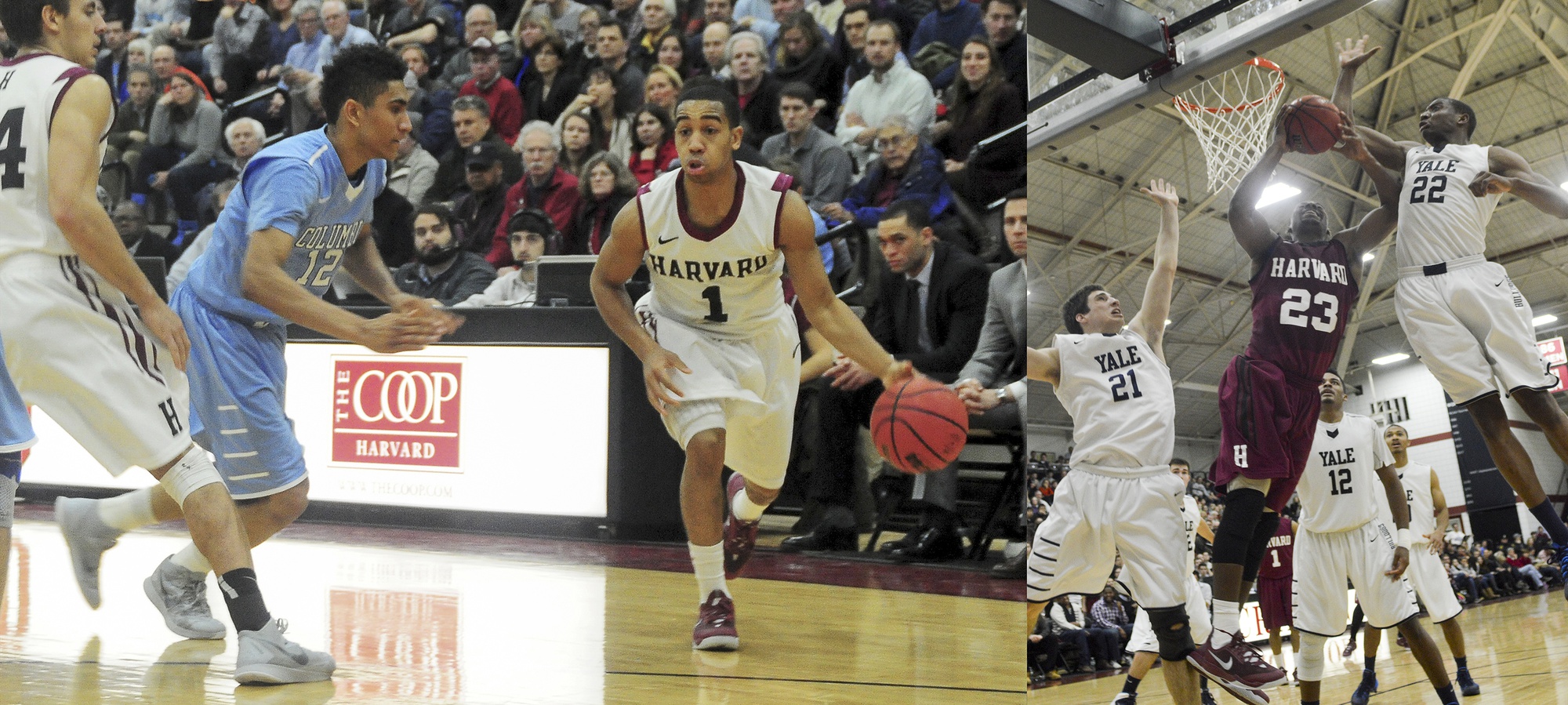 Shown left, Columbia junior Maodo Lo is a leading candidate for Ivy League Player of the Year. His competition? Yale junior Justin Sears and Harvard senior Wesley Saunders, shown right