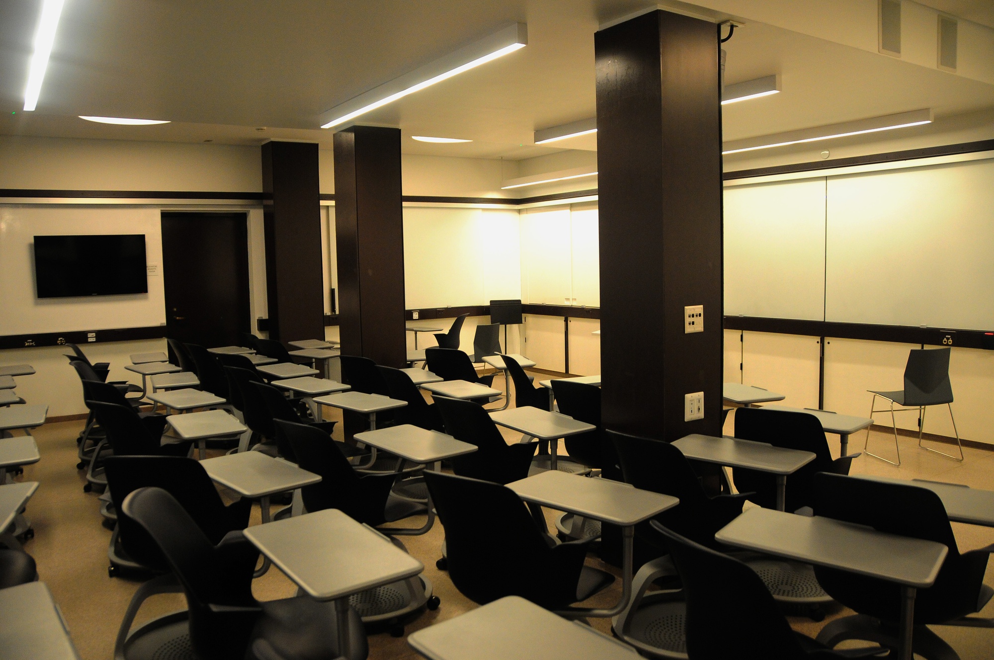 The "smart classroom" in Stone Hall of Quincy House contains improved technology, including touch-sensitive tablets and cameras. Renovations at Quincy House are a part of Harvard's attempt to foster learning communities throughout the houses in an era of rapid technological advancement.