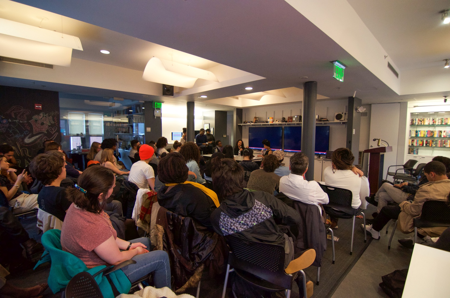 Princess Nokia answers questions Wednesday afternoon at a screening of her recently released music video "Young Girls" at the Hiphop Archive and Research Institute. 