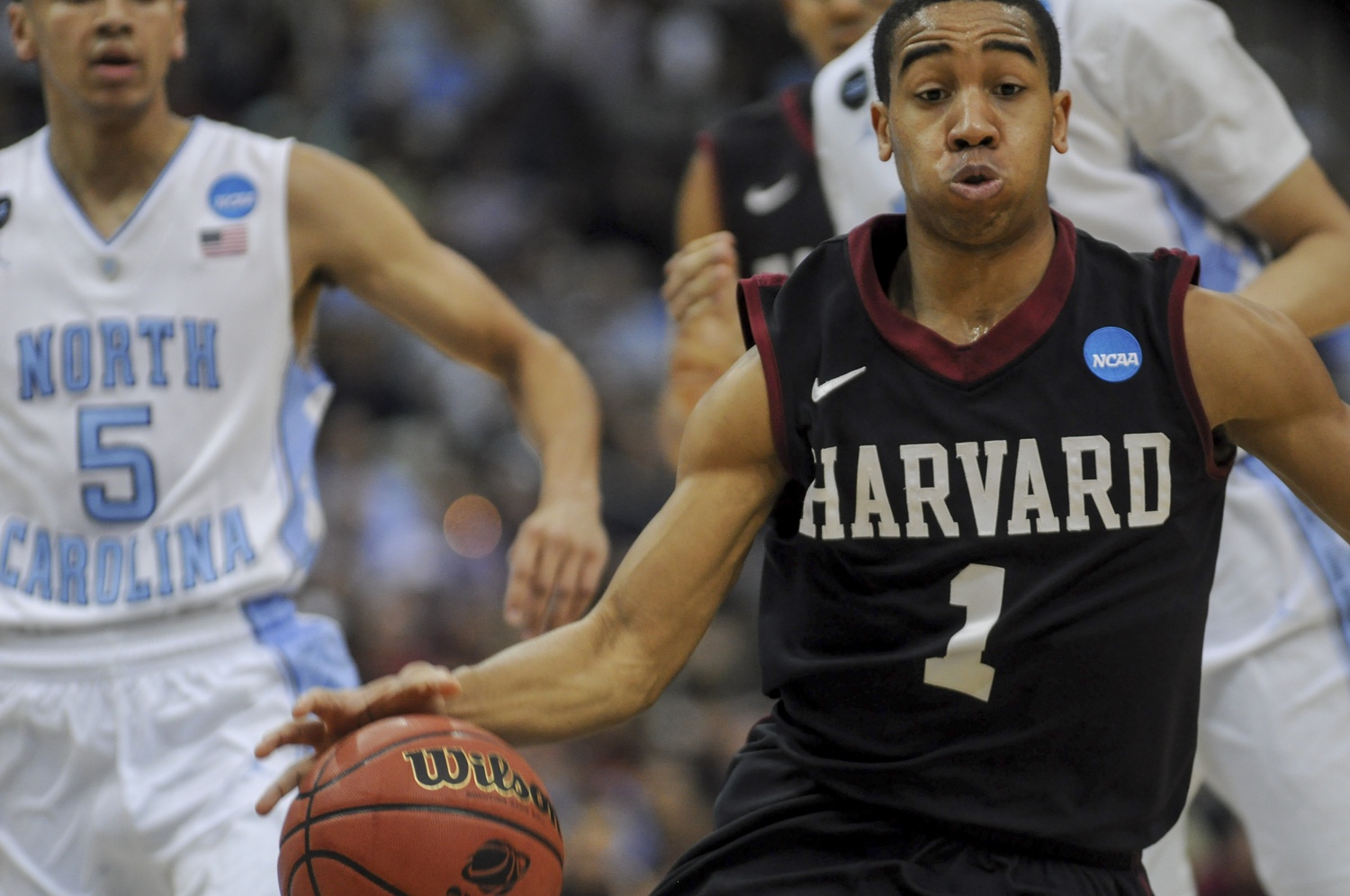 Harvard junior point guard Siyani Chambers had a key four-point play late in the second half that gave the Crimson its first—and only—lead of the game. Chambers finished with 13 points on 5-for-13 shooting from the field.