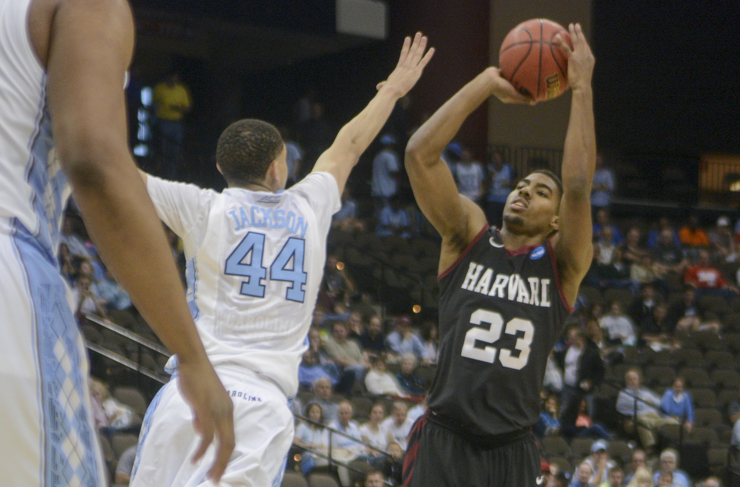Despite Harvard's poor shooting in the first half, the Crimson stayed in the game, thanks to Saunders' 15 first-half points.