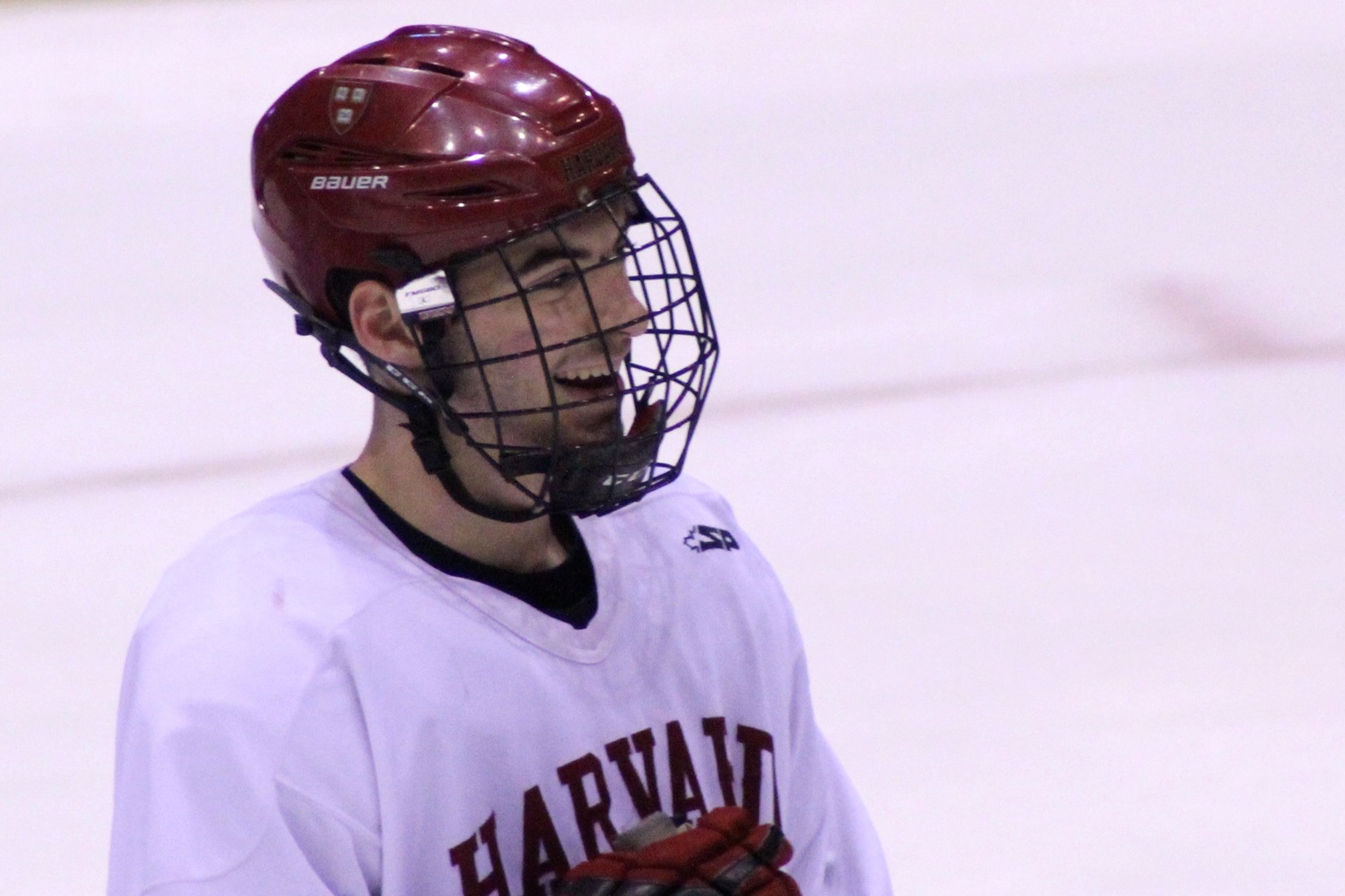 Patrick McNally participates in a practice at Herb Brooks Arena in Lake Placid, N.Y. a day before the ECAC tournament semifinals.