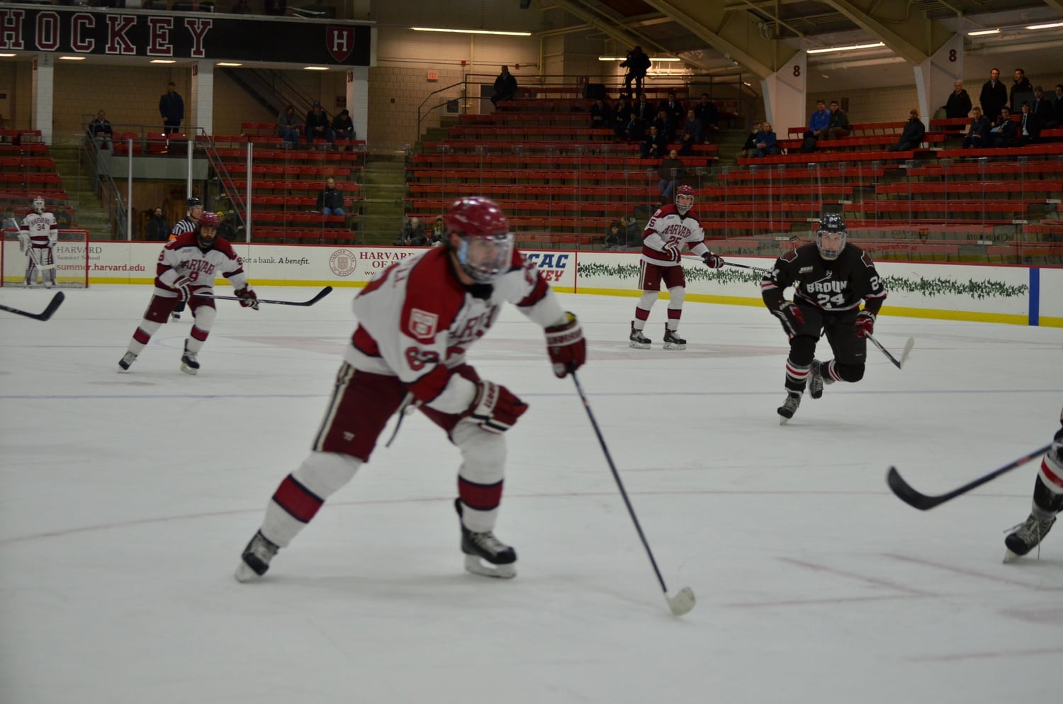 Senior Colin Blackwell notched a goal in Harvard's 5-2 win over No. 7/7 Quinnipiac. The fourth-year forward has four goals since his return from injury on Feb. 27. 