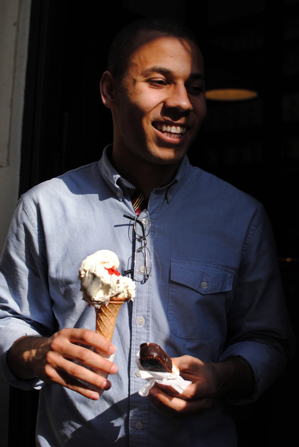 I spent spring break traveling around Rome, Italy with four close friends from Cabot House. My boyfriend, Karwehn T. Kata '15, leaves Come il Latte on Via Silvio Spaventa with his second gelato of the day. 