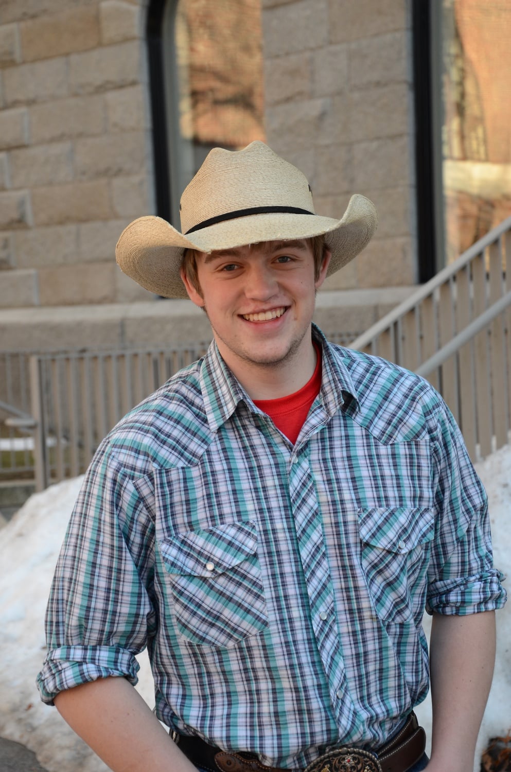 Luke Murnane '18 hails from Choteau, Montana. Murnane often sports a cowboy hat.