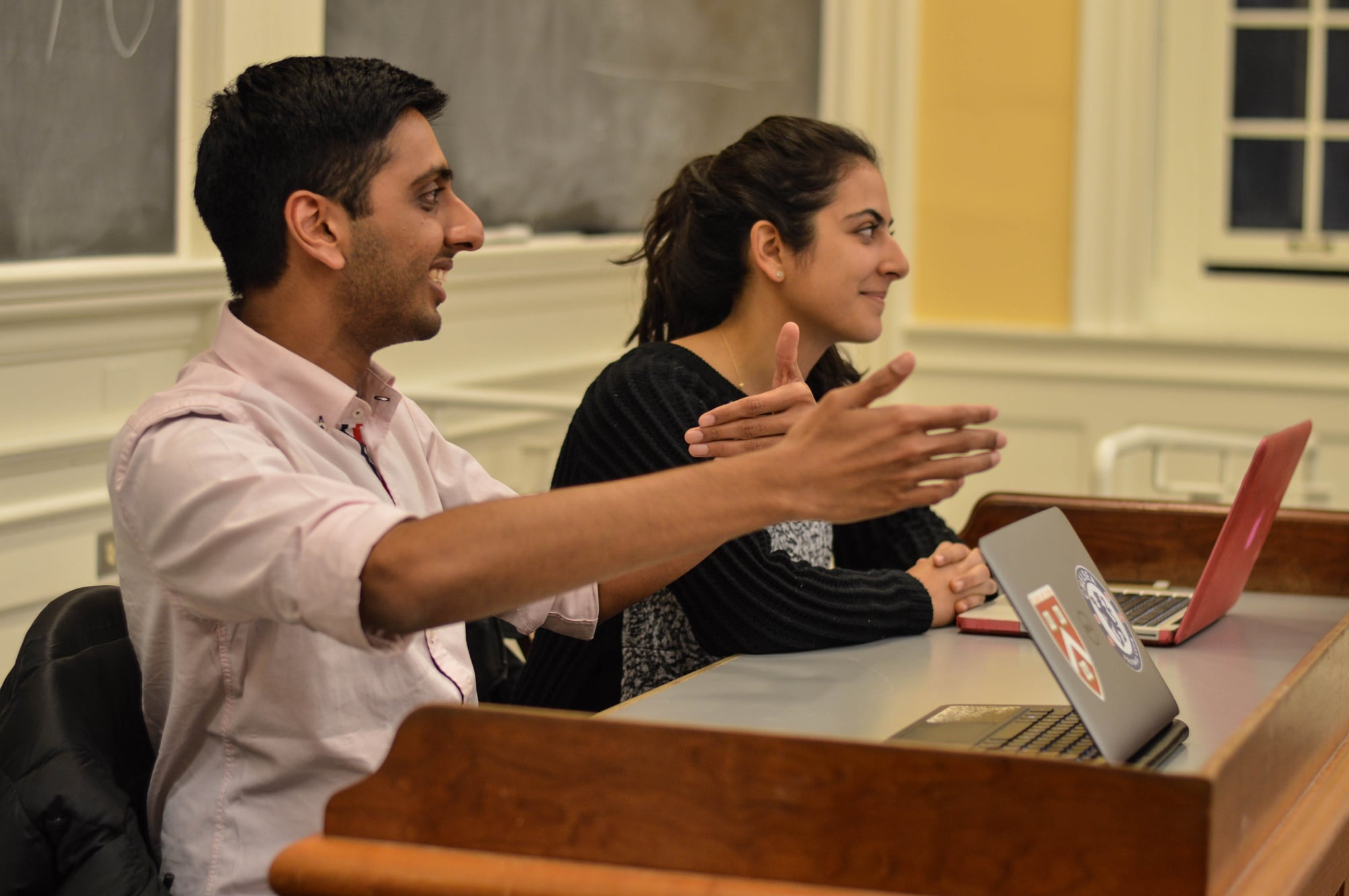 In a mix of spring break updates and legislative policy announcements, Undergraduate Council Vice President Dhruv P. Goyal ‘16 facilitates the Harvard Undergraduate Council’s weekly meeting. The Monday gathering touched upon subjects such as the upcoming forum with Drew Faust and sign-up rates for Ventfull, a campus calendar application available on mobile devices.
