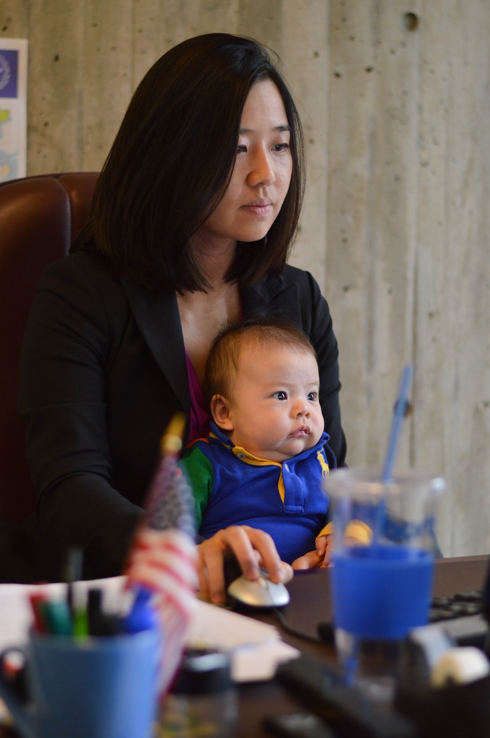 Boston City Councilor Michelle Wu '07 became the first City Councilor to give birth in office last December, when her son Blaise Francis Pewarski, pictured here, was born. Last month, she co-introduced an ordinance that would give six weeks of paid parental leave to Boston city employees. 