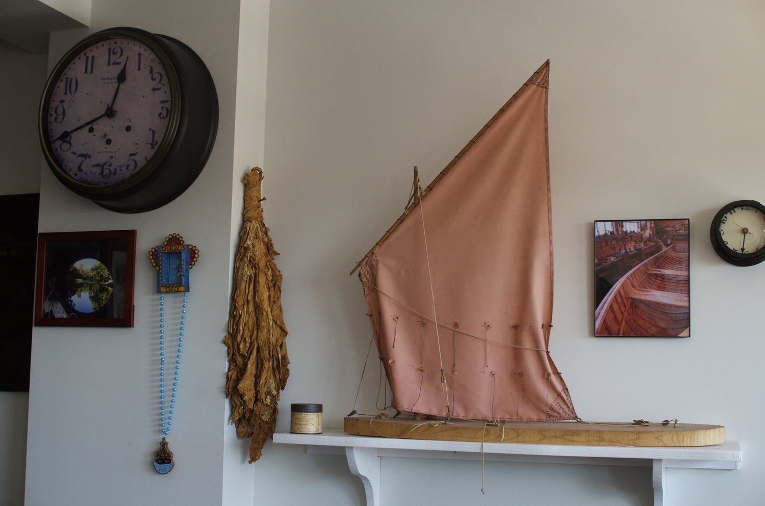 Decorations line the walls of VES Professor John R. Stilgoe that reflect his scholarly travels. 
