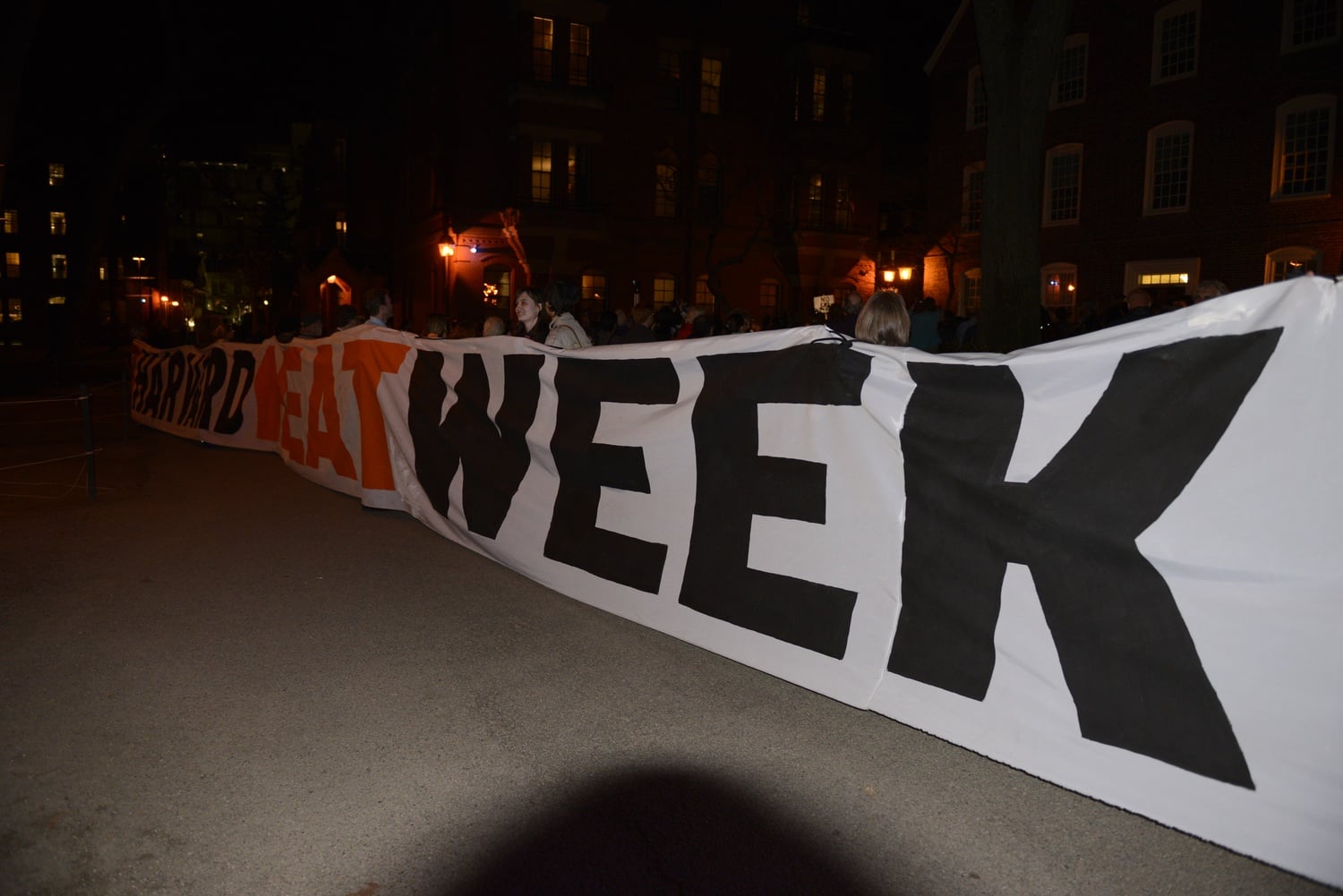 Members and supporters of Divest Harvard began a blockade of Massachusetts Hall on Sunday night.
