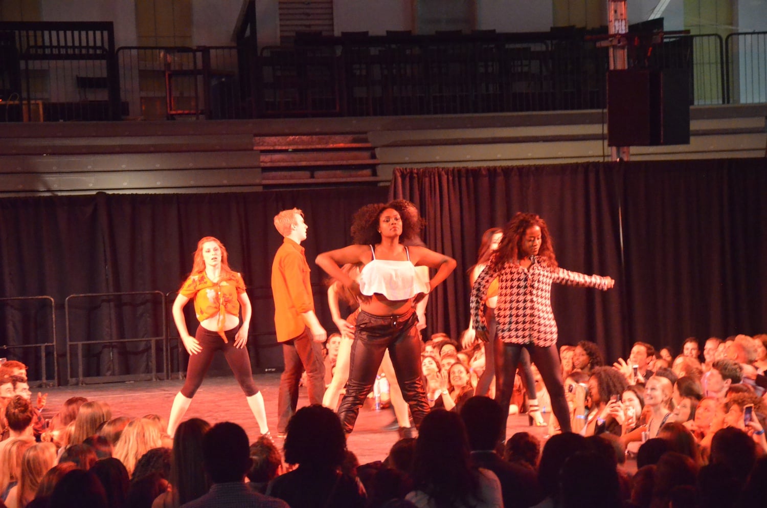 Students perform in campus fashion show Eleganza 2015: "Pandora's Box". The show, which is one of the largest student events at Harvard University, sold out its Saturday evening performance, with all proceeds going to the Boston Center For Teen Empowerment.