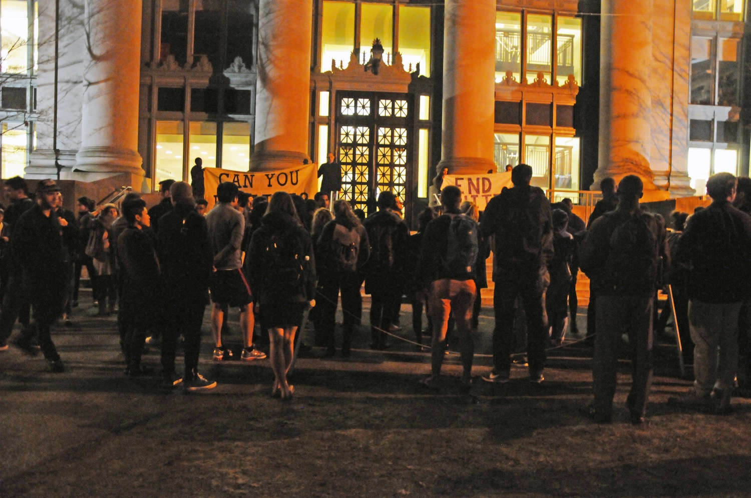 Student organizers from Harvard Law School assembled a vigil for Freddie Gray on Tuesday night in front of Langdell Hall. Gray died on April 12th after being detained by police forces in Baltimore and suffering spinal cord injury.