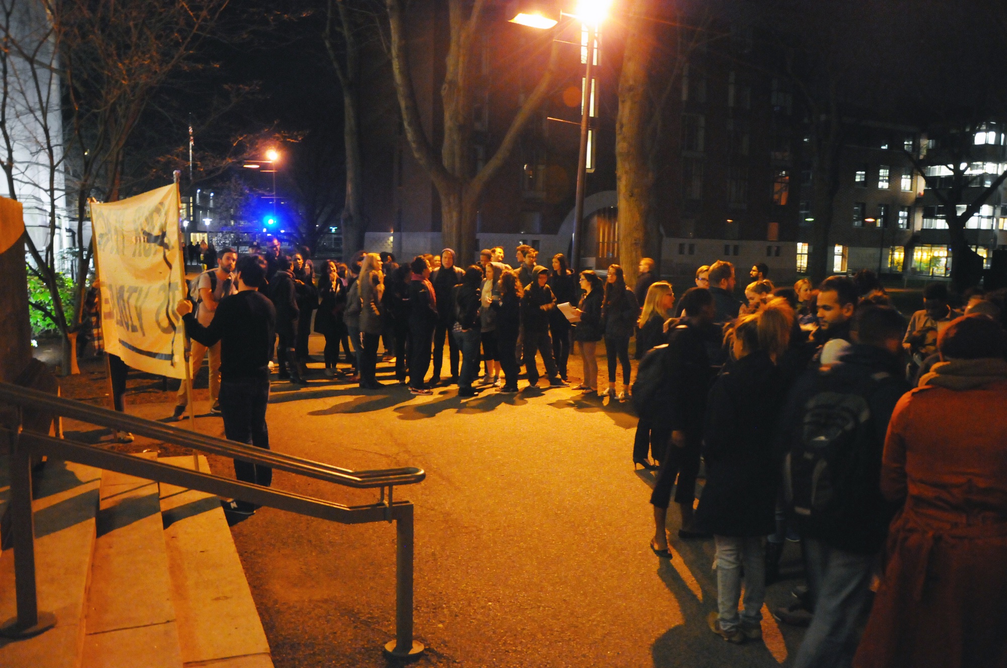 Students assembled in front of Langdell Hall on Tuesday evening for a moment of silence for Freddie Gray, who died after severe spinal cord injuries in police detainment. The moment of silence occurred just before 10 p.m., which is the curfew imposed by the city of Baltimore in light of recent civil unrest.