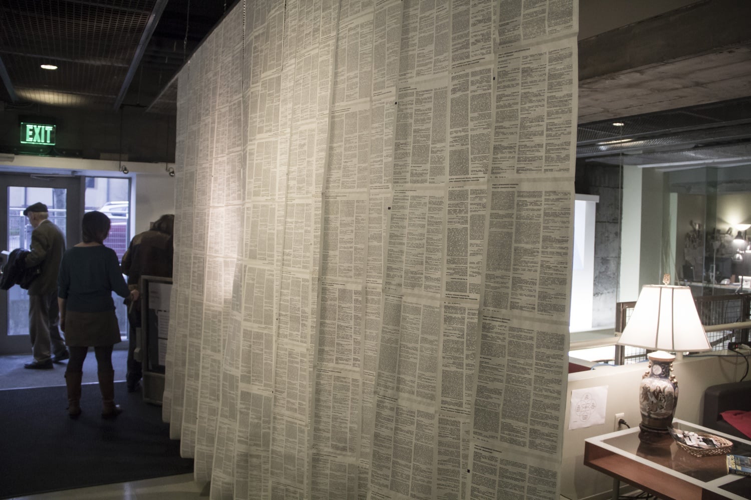 An art exposition called Indices showcased the role of books in today’s media-filled society. The artwork re-appropriated various indexes into enclosures and dynamic surfaces.