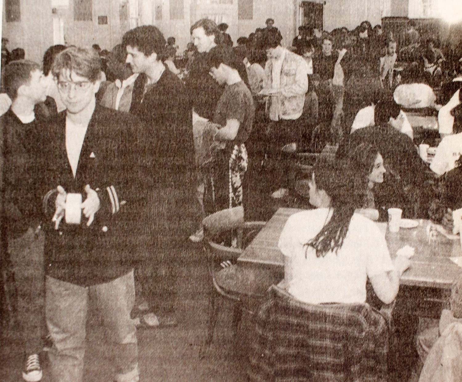 The Bisexual, Gay, and Lesbian Students Association holds an “eat in” at the Kirkland dining hall where several days before, slurs were allegedly hurled at two students tabling for Bisexual, Gay, and Lesbian Awareness Days.