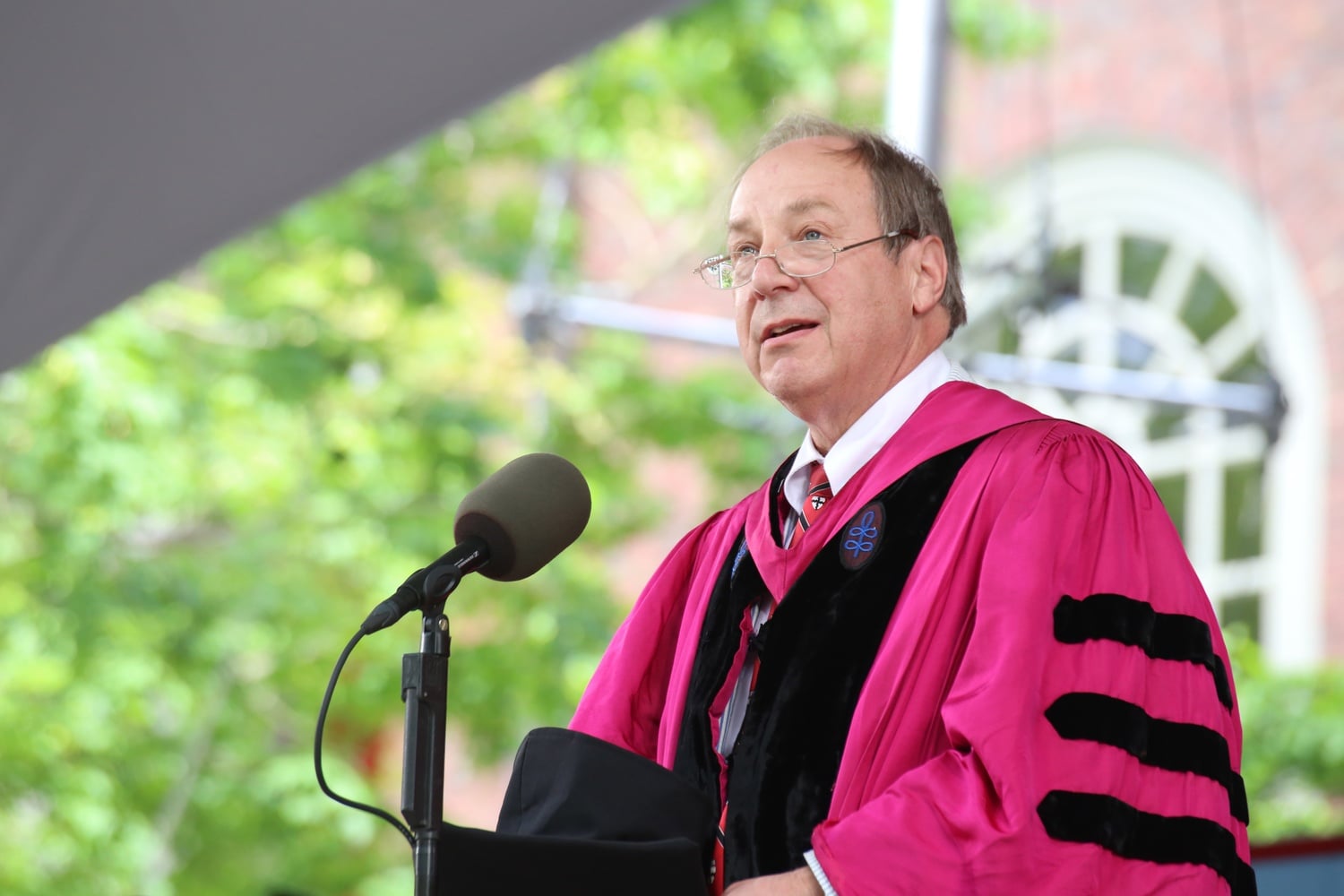 Harry R. Lewis '68 speaks during the 2015 commencement ceremony, when he was serving as Interim Dean of the School of Engineering and Applied Sciences.