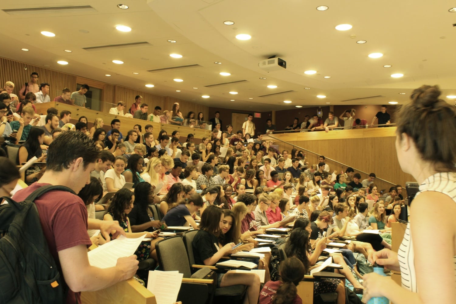 "I am delighted to see the students that are interested in this important pathway into the study of the humanities, and we will continue to do our best to support it," said Arts and Humanities Dean Diana Sorensen. Students crowded into Fong Auditorium on Thursday morning to attend the first lecture of Humanities 10a: A Humanities Colloquium: From Homer to Descartes.