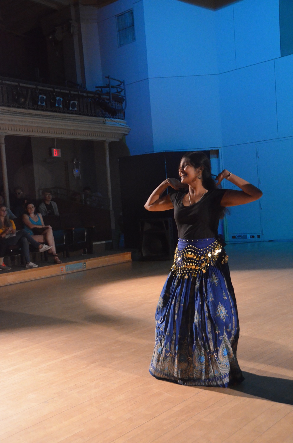 Anumita Das '16, a member of the South Asian Dance Company, performs at the CityStep Dance Jam on Saturday evening in Lowell Lecture Hall.