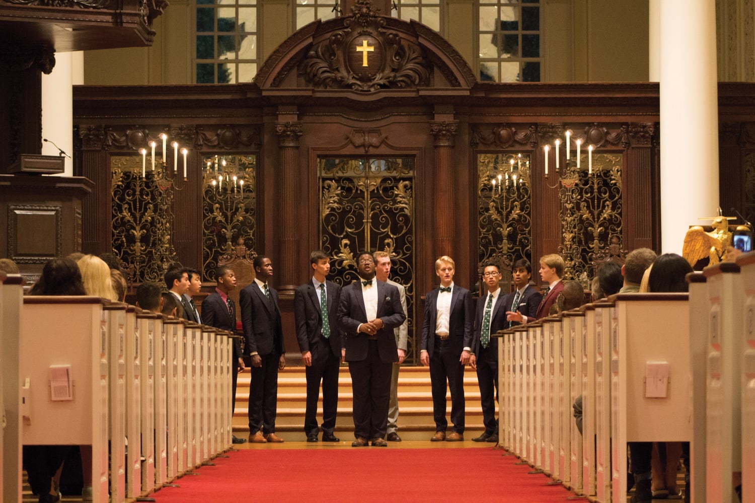 The Harvard Krokodiloes perform at Memorial Church on Friday. The memorial service to commemorate the 14th anniversary of 9/11 was hosted by ROTC and the Veterans Alumni Organization.