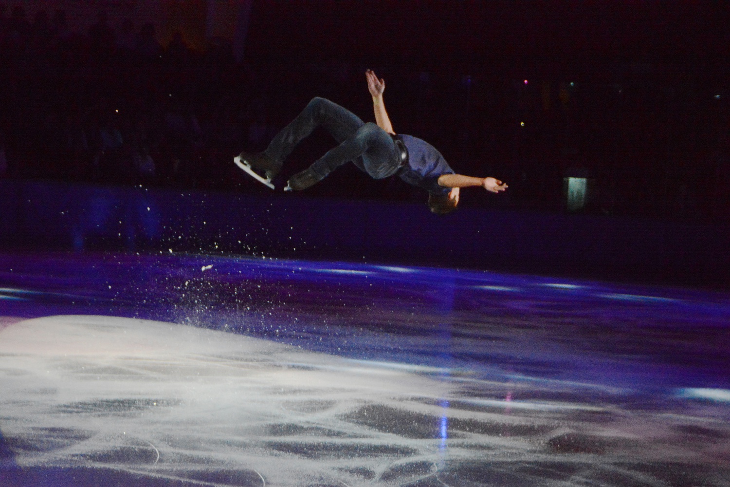 Ryan Bradley, 2011 National Champion, performs a backflip during Evening with Champions, a charity figure skating show run by Harvard students benefiting the Jimmy Fund for cancer research.