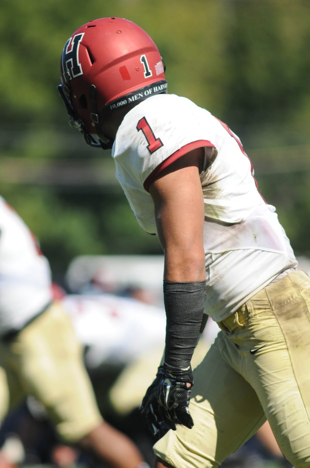 Senior wide receiver Andrew Fischer, who had five receptions for 68 yards in the season opener against URI, is among Harvard's top offensive weapons for 2015.