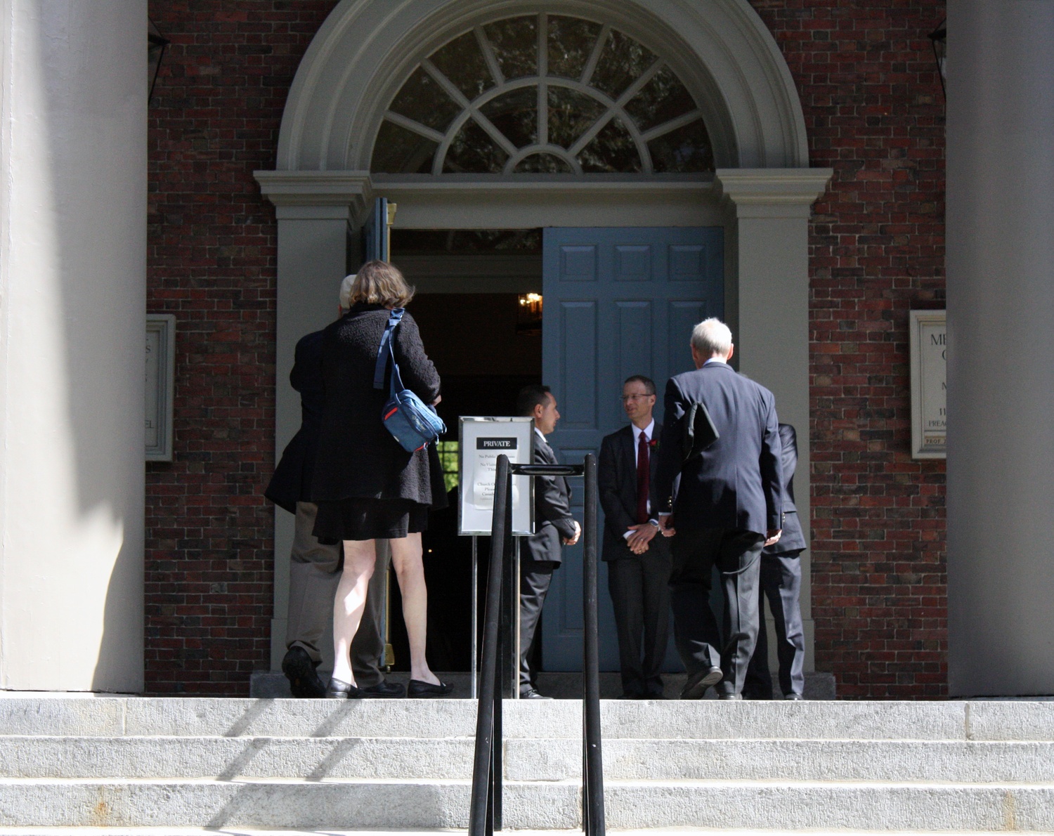 Friends, colleagues, and family of the late James F. Rothenberg ‘68 attend a service celebrating his life in Memorial Hall on Saturday afternoon.