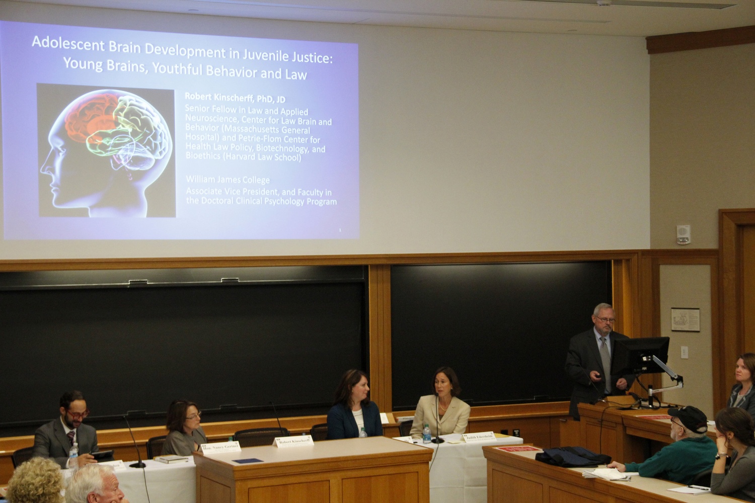 I. Glenn Cohen, law professor, moderates a panel discussing our growing knowledge of the adolescent brain and its role in juvenile court trials, citing the Tsarnaev case in particular.